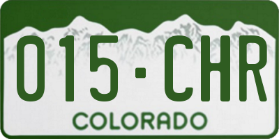 CO license plate 015CHR