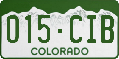 CO license plate 015CIB