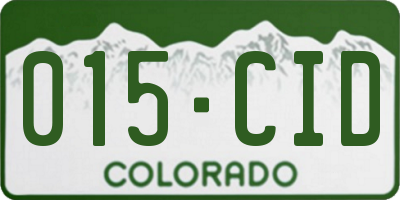 CO license plate 015CID