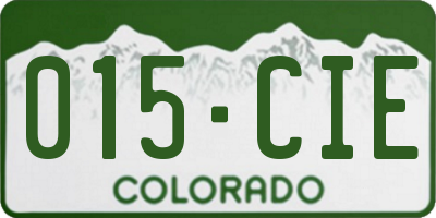 CO license plate 015CIE
