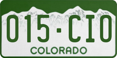 CO license plate 015CIO