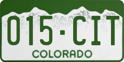 CO license plate 015CIT