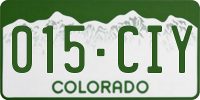CO license plate 015CIY
