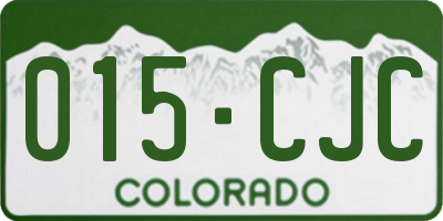 CO license plate 015CJC