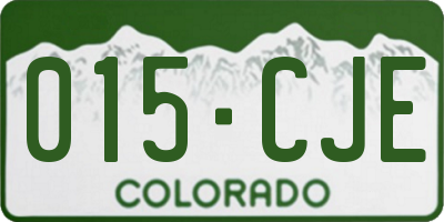 CO license plate 015CJE