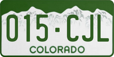 CO license plate 015CJL