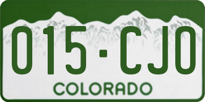 CO license plate 015CJO