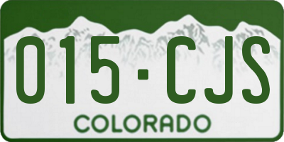 CO license plate 015CJS