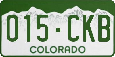 CO license plate 015CKB