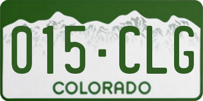CO license plate 015CLG