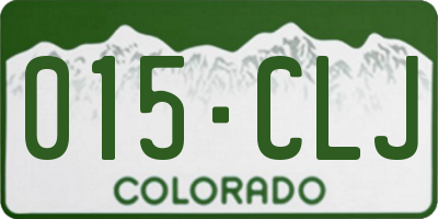 CO license plate 015CLJ