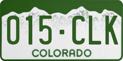 CO license plate 015CLK