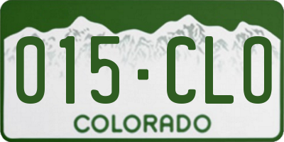 CO license plate 015CLO