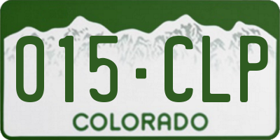 CO license plate 015CLP