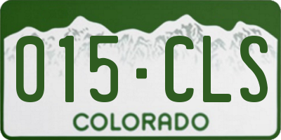 CO license plate 015CLS