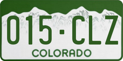 CO license plate 015CLZ