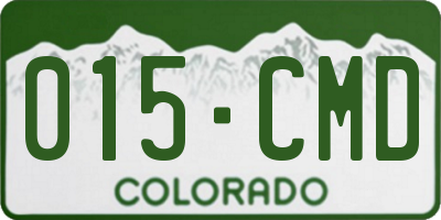 CO license plate 015CMD