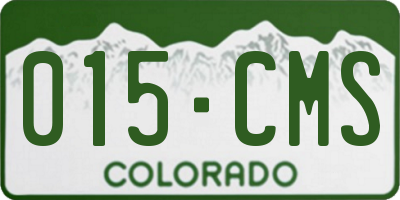 CO license plate 015CMS