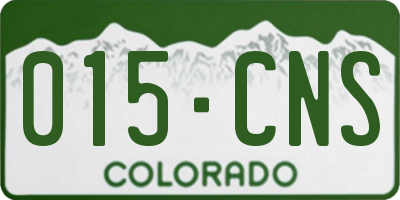 CO license plate 015CNS