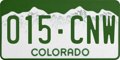 CO license plate 015CNW