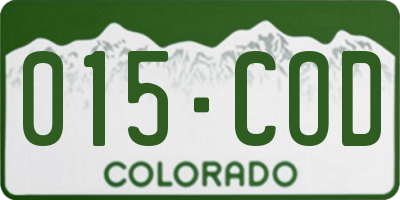 CO license plate 015COD