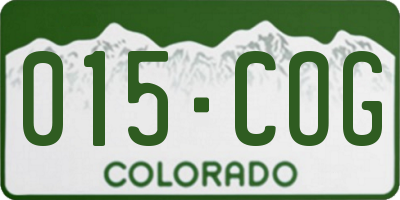 CO license plate 015COG