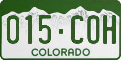 CO license plate 015COH