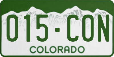CO license plate 015CON