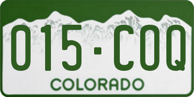CO license plate 015COQ