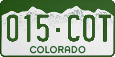 CO license plate 015COT