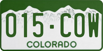 CO license plate 015COW