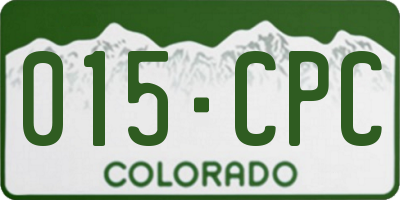 CO license plate 015CPC