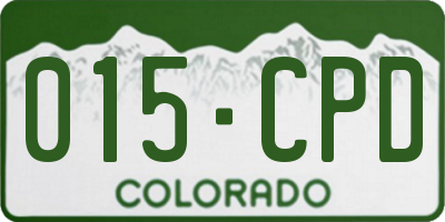 CO license plate 015CPD