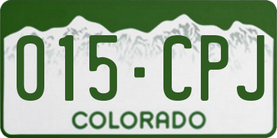CO license plate 015CPJ