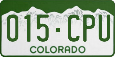 CO license plate 015CPU