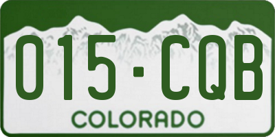 CO license plate 015CQB