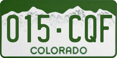 CO license plate 015CQF
