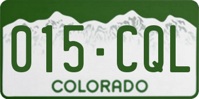 CO license plate 015CQL