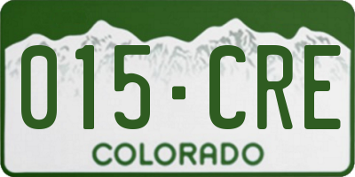 CO license plate 015CRE