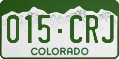 CO license plate 015CRJ