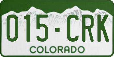 CO license plate 015CRK