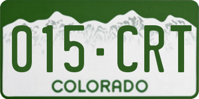 CO license plate 015CRT