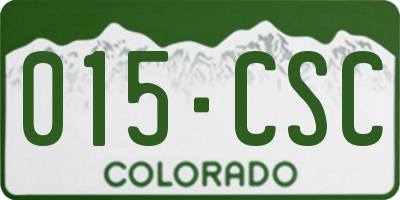 CO license plate 015CSC