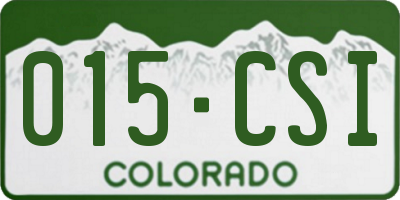 CO license plate 015CSI