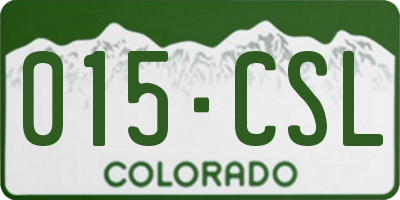 CO license plate 015CSL