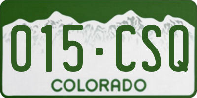 CO license plate 015CSQ