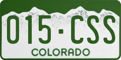 CO license plate 015CSS