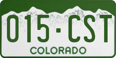 CO license plate 015CST