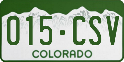 CO license plate 015CSV