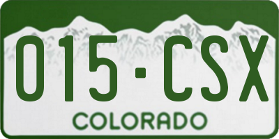 CO license plate 015CSX